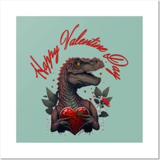 Happy Valentine's Day Trex Gift Posters and Art